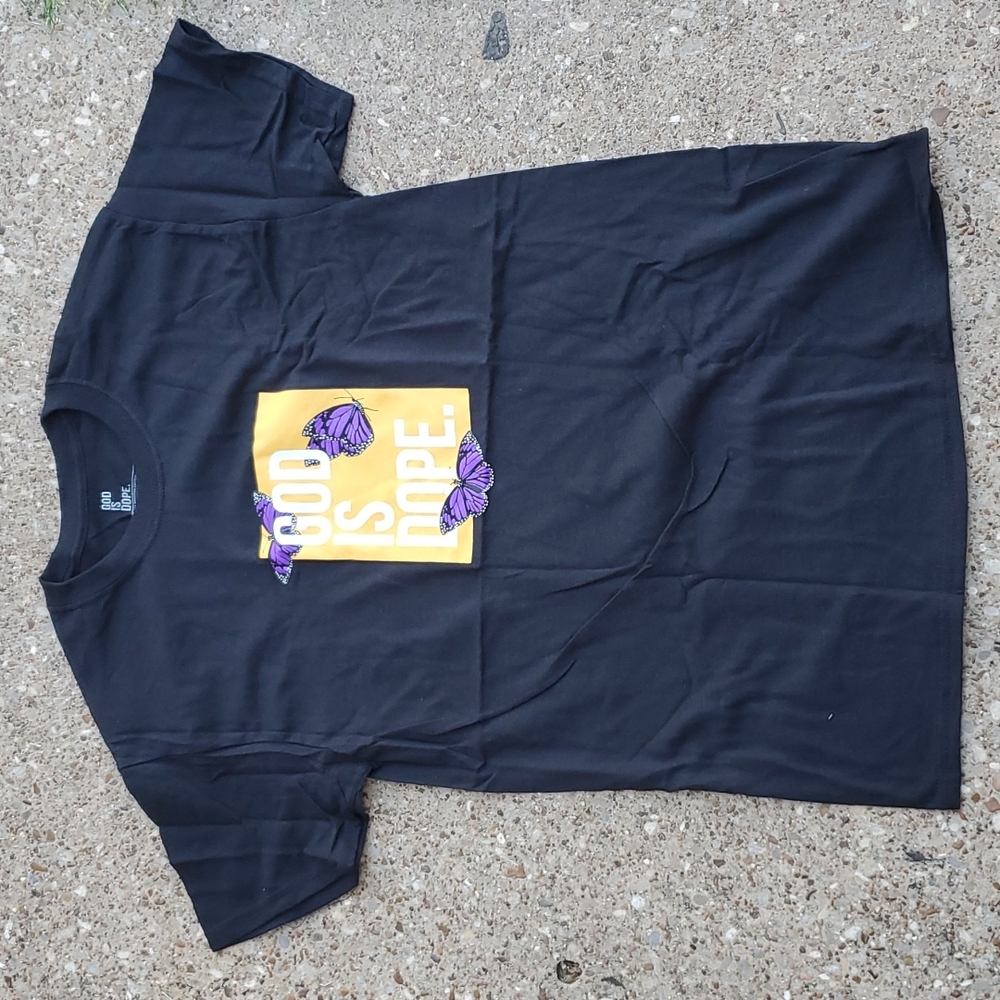 God is Dope Purple Gold Butterfly Kobe Bryant Adult Tee M